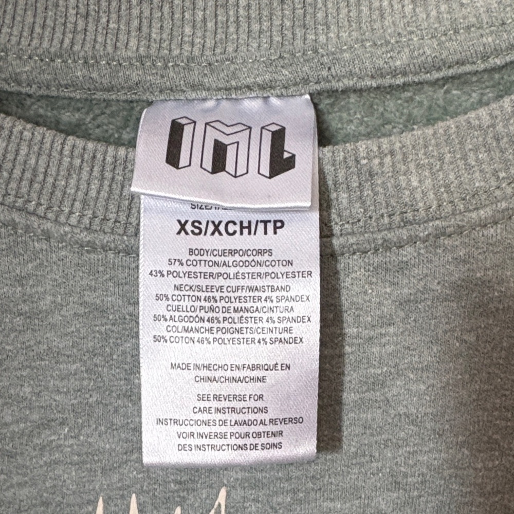IML Light Sage Green Sweatshirt with White Potted Plant Graphic - Picture 2 of 4